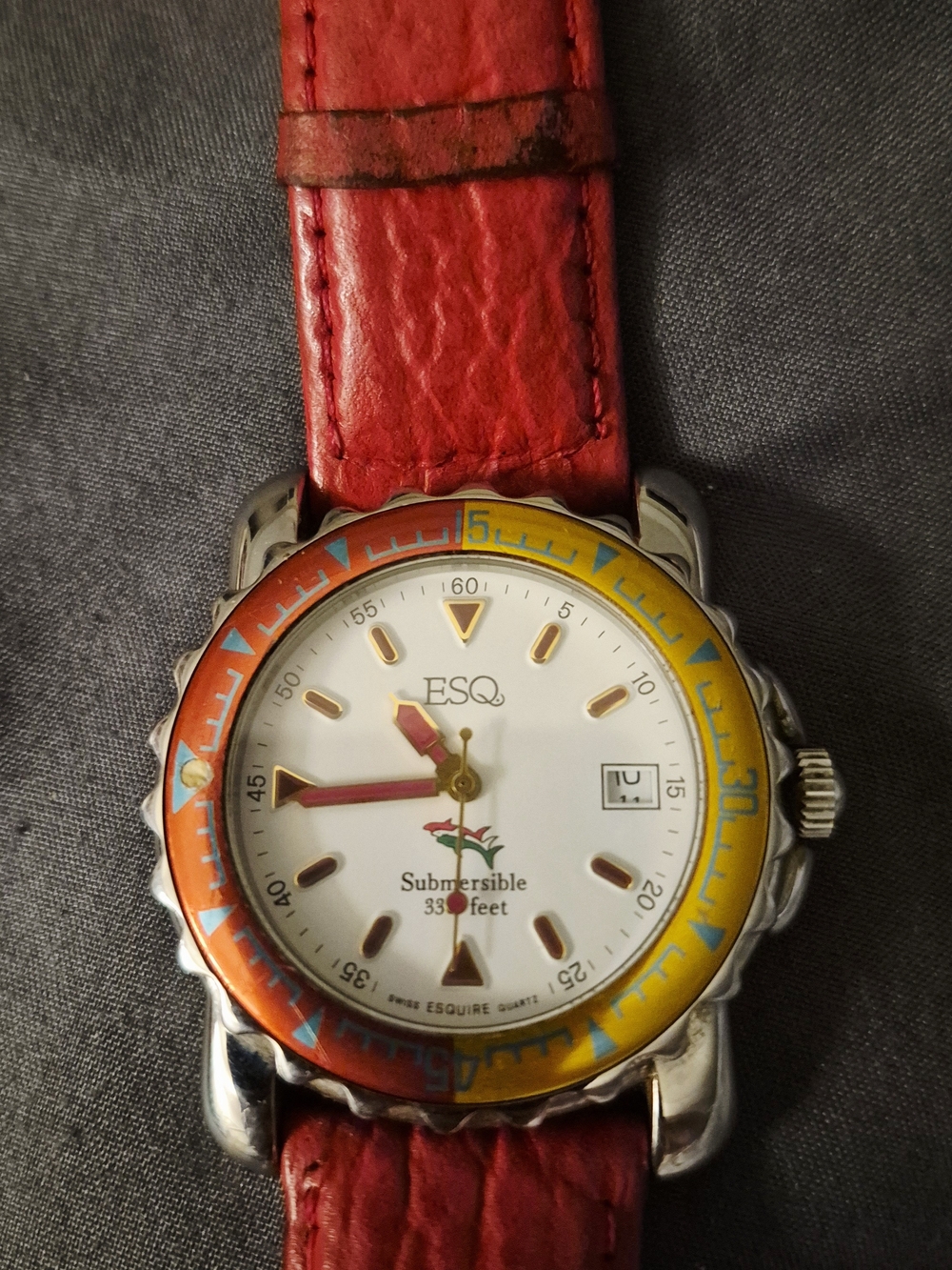 Vintage ESQ by Movado Submersible Swiss Quartz Dive Watch, As-Is / Needs Battery